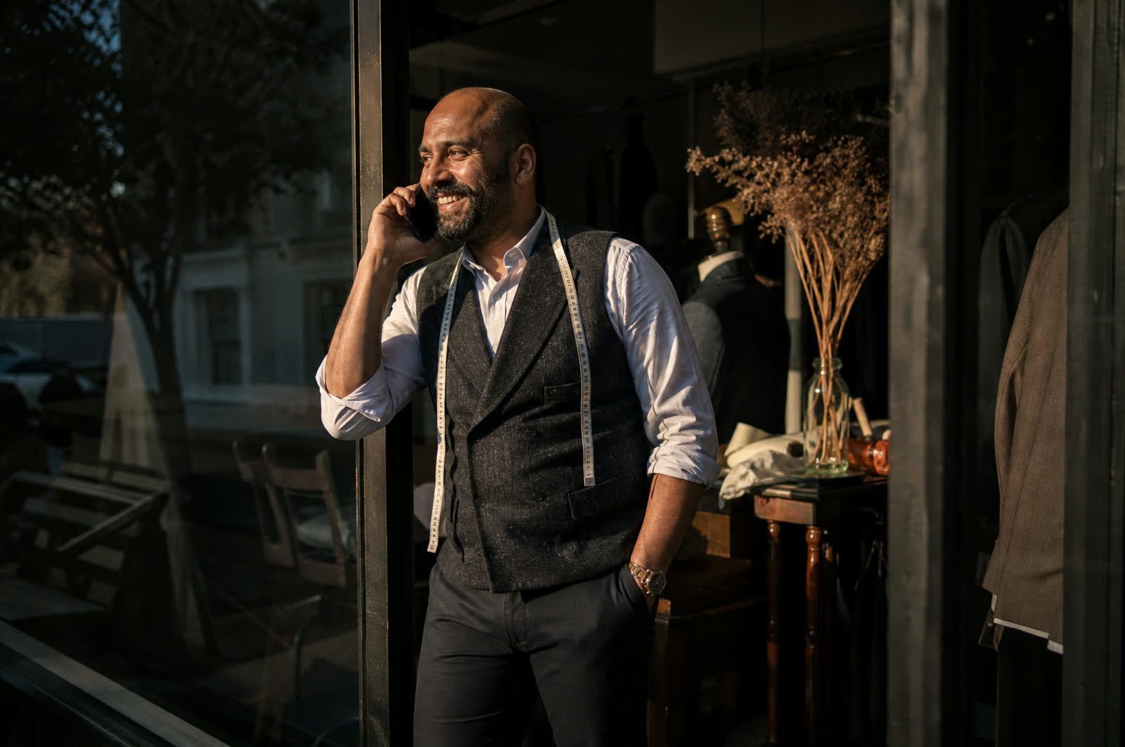 Business owner taking the call